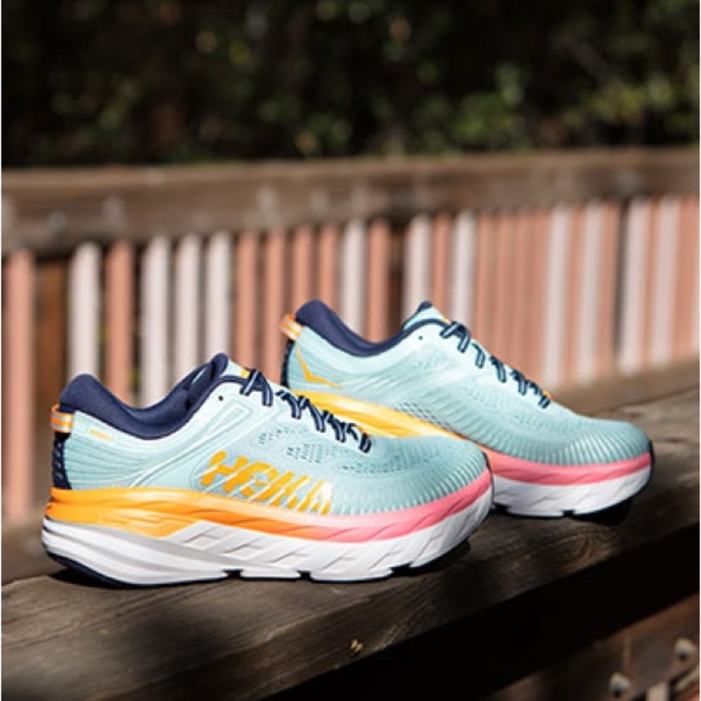 Hoka One One Women's Running Shoes - Blue and Yellow